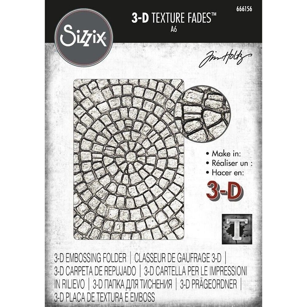 Mosaic Sizzix 3-D Texture Fades Embossing Folder by Tim Holtz 666156 NEW!
